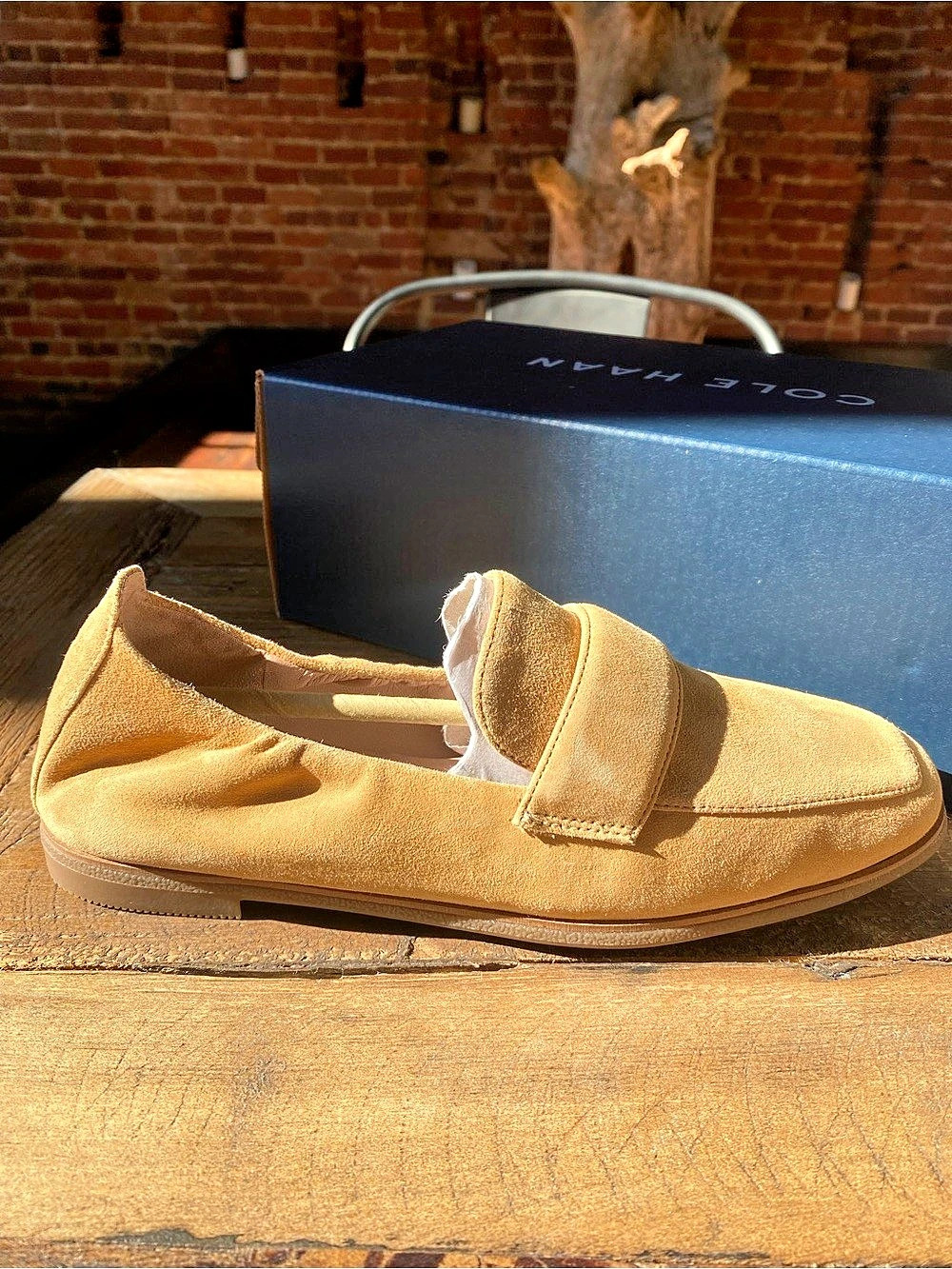 Cole Haan Trinnie Soft Loafer Suede Loafers in Buckwheat Tan US 6 B NWT
